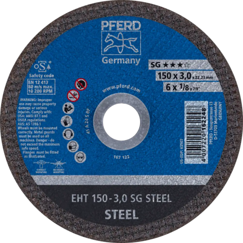 Tarcza do cięcia metalu 150x3x22,23 SG STEEL płaska Pferd 61322222 1