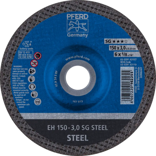 Tarcza do cięcia metalu 150x3,8x22,23 SG STEEL wypukła Pferd 61323122 1
