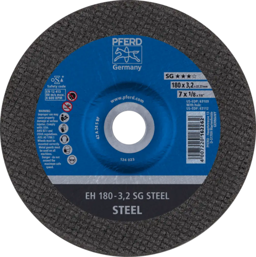 Tarcza do cięcia metalu 180x3,2x22,23 SG STEEL wypukła Pferd 61323222 1