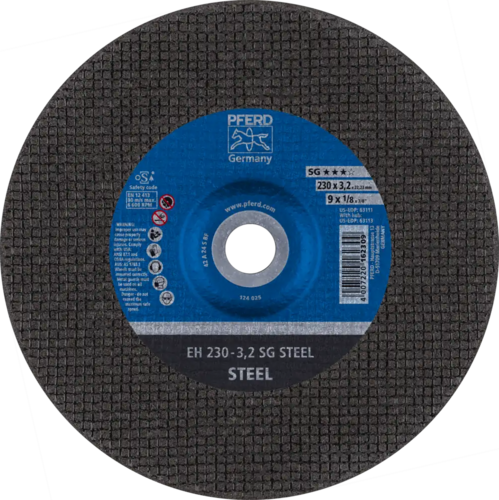 Tarcza do cięcia metalu 230x3,2x22,23 SG STEEL wypukła Pferd 61324222 1
