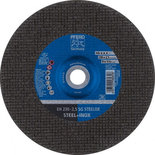 Tarcza do cięcia metalu 230x2,5x22,23 SG STEELOX wypukła Pferd 61324223 1