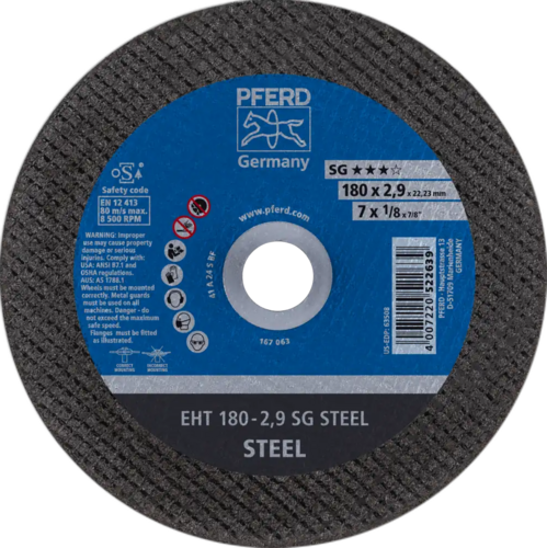 Tarcza do cięcia metalu 180x2,9x22,23 SG STEEL płaska Pferd 61326322 1