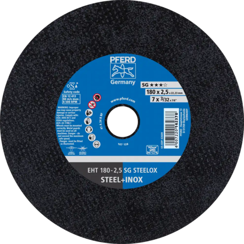 Tarcza do cięcia metalu 180x2,5x22,23 SG STEELOX płaska Pferd 61326422 1