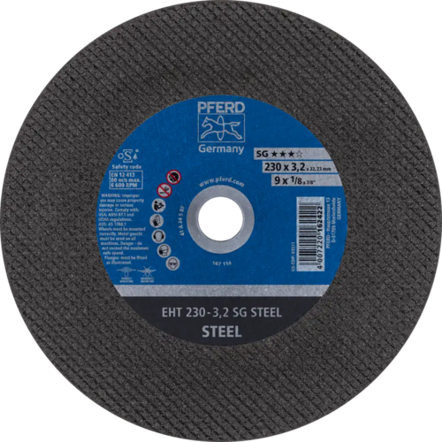 Tarcza do cięcia metalu 230x3,2x22,23 SG STEEL płaska Pferd 61328222 1