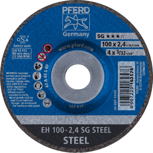 Tarcza do cięcia metalu 100x2,4x16 SG STEEL wypukła Pferd 61339116 1