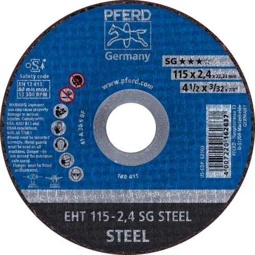 Tarcza do cięcia metalu 115x2,4x22,23 SG STEEL płaska Pferd 61340222 1