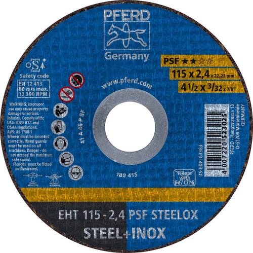 Tarcza do cięcia metalu 115x2,4x22,23 PSF STEELOX płaska Pferd 61730122 1