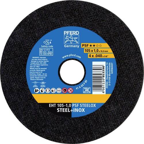 Tarcza do cięcia metalu 105x1x16 PSF STEELOX płaska Pferd 61741105 1