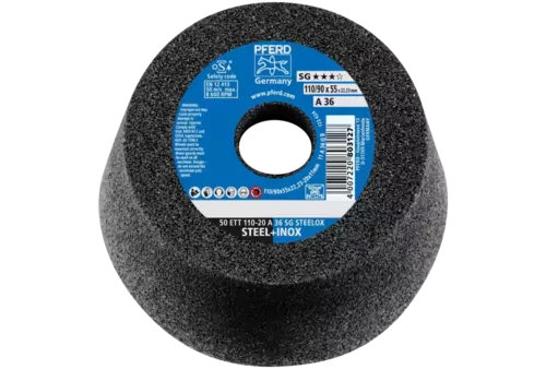 Ściernica garnkowa ETT 110 × 20 × 22,23 mm A36 linia wydajna SG STEELOX do stali/stali nierdzewnej 1