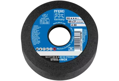 Ściernica garnkowa ETT 80 × 8x22,23 mm A80 linia wydajna SG STEELOX do stali/stali nierdzewnej 1