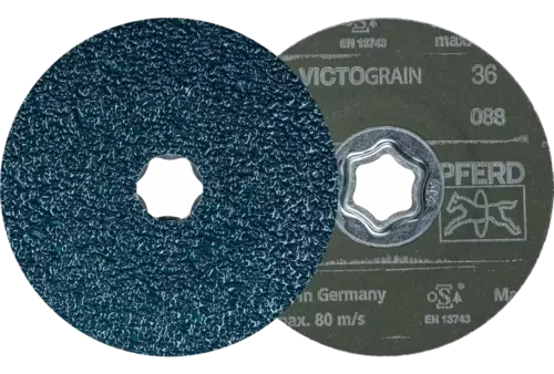 Tarcza włókninowa COMBICLICK Ø 115 mm VICTOGRAIN 36 maksymalna wydajność na stali 1
