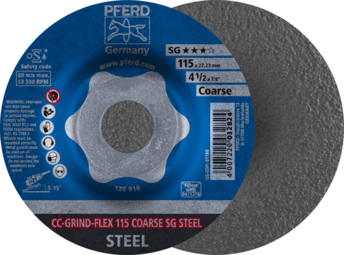 Tarcza do szlifowania metalu 115x22,23 CC-GRIND FLEX SG STEEL wypukła Pferd 64188115 1