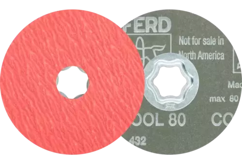 Tarcza fibrowa z ziarnem ceramicznym COMBICLICK Ø100 mm CO-COOL80 do stali szlachetnej 1