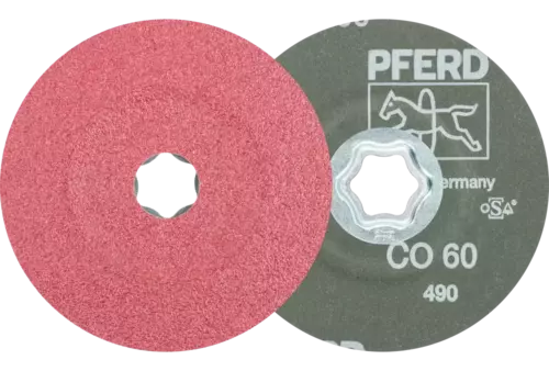 Tarcza fibrowa z ziarnem ceramicznym COMBICLICK Ø115 mm CO60 do szlifu zgrubnego na stali 1