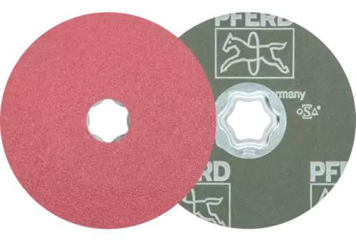 Tarcza fibrowa z ziarnem ceramicznym COMBICLICK Ø115 mm CO80 do szlifu zgrubnego na stali 1