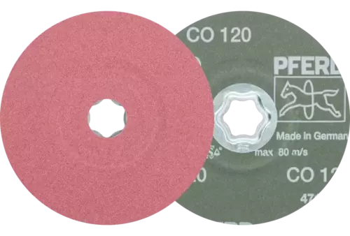 Tarcza fibrowa z ziarnem ceramicznym COMBICLICK Ø 125 mm CO120 do szlifu zgrubnego na stali 1