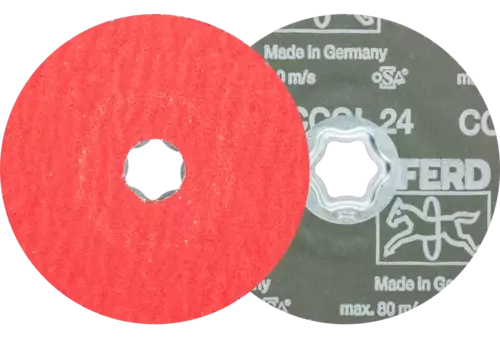 Tarcza fibrowa z ziarnem ceramicznym COMBICLICK Ø 115 mm CO-COOL24 do stali szlachetnej 1