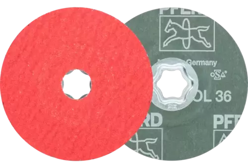 Tarcza fibrowa z ziarnem ceramicznym COMBICLICK Ø 115 mm CO-COOL36 do stali szlachetnej 1