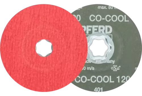 Tarcza fibrowa z ziarnem ceramicznym COMBICLICK Ø 115 mm CO-COOL120 do stali szlachetnej 1