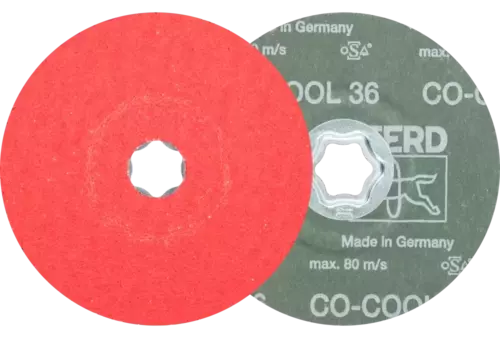 Tarcza fibrowa z ziarnem ceramicznym COMBICLICK Ø 125 mm CO-COOL36 do stali szlachetnej 1