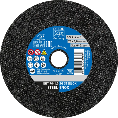 Tarcza do cięcia metalu 76x1x10 SG STEELOX płaska Pferd 65508001 1
