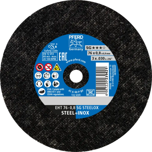 Tarcza do cięcia metalu 76x0,8x6 SG STEELOX płaska Pferd 65508009 1