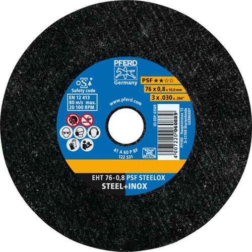 Tarcza do cięcia metalu 76x0,8x10 PSF STEELOX płaska Pferd 65508109 1