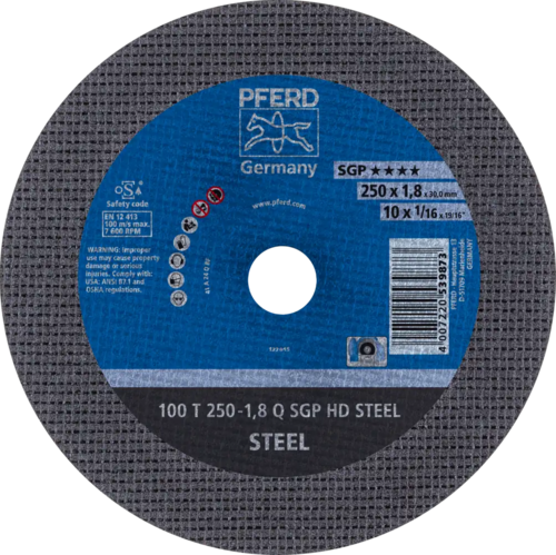 Tarcza do cięcia metalu 250x1,8x30 SGP HD STEEL średnio twarda płaska Pferd 66322130 1
