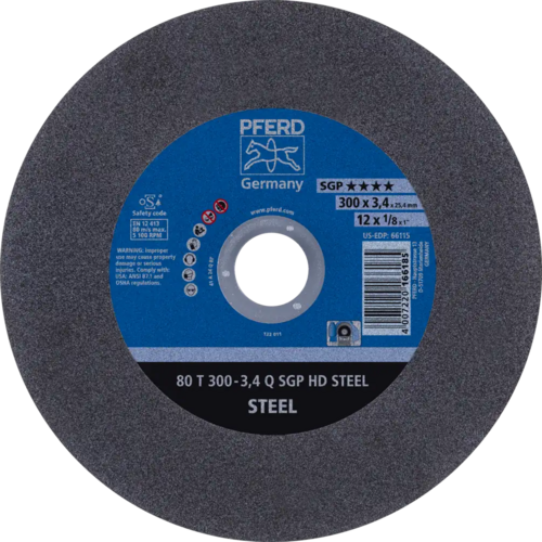 Tarcza do cięcia metalu 300x3,4x25,4 SGP HD STEEL średnio twarda płaska Pferd 66323025 1
