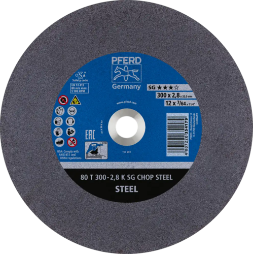 Tarcza do cięcia metalu 300x2,8x32 SG CHOP STEELOX płaska Pferd 66323071 1