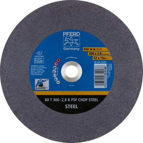 Tarcza do cięcia metalu 300x2,8x25,4 PSF CHOP STEEL płaska Pferd 66323074 1