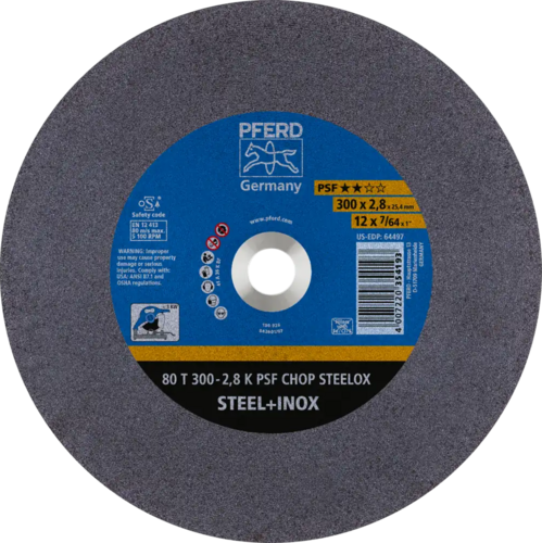 Tarcza do cięcia metalu 300x2,8x25,4 PSF CHOP STEELOX płaska Pferd 66323075 1