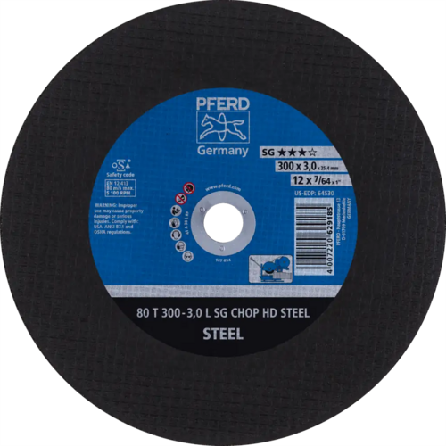Tarcza do cięcia metalu 300x3x25,4 SG CHOP HD STEEL płaska Pferd 66323080 1