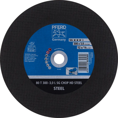 Tarcza do cięcia metalu 300x3x32 SG CHOP HD STEEL płaska Pferd 66323081 1
