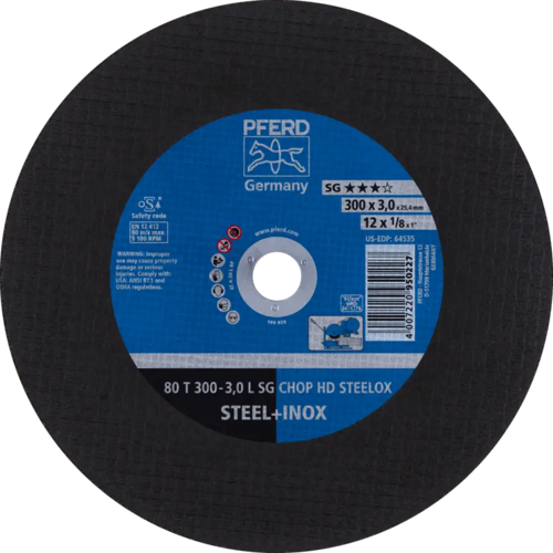 Tarcza do cięcia metalu 300x3x25,4 SG CHOP HD STEELOX płaska Pferd 66323082 1