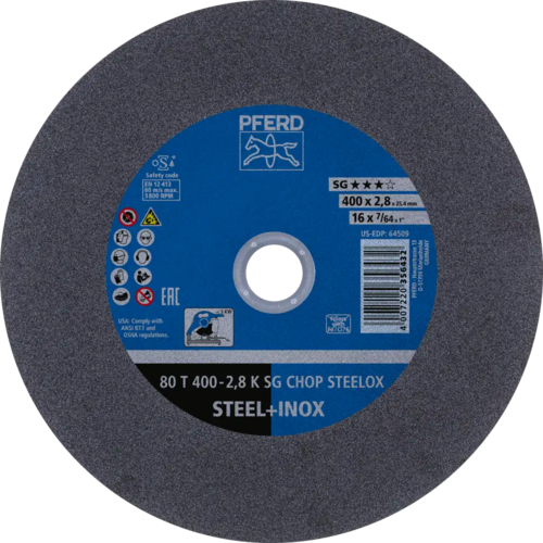 Tarcza do cięcia metalu 400x2,8x25,4 SG CHOP STEELOX płaska Pferd 66324091 1