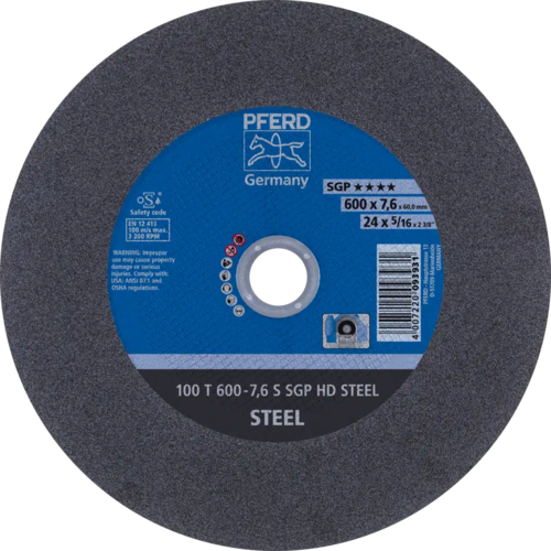 Tarcza do cięcia metalu 600x7,6x60 SGP HD STEEL twarda płaska Pferd 66397707 1