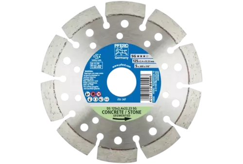 Diamentowa ściernica do przecinania DS 125 × 2,4 × 22,23 mm SG do szybkiego cięcia kamienia i betonu 1