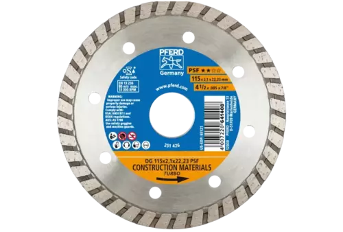 Diamentowa ściernica do przecinania DG 115 × 2,1 × 22,23 mm PSF do cięcia kamienia/betonu, wysoka jakość cięcia 1