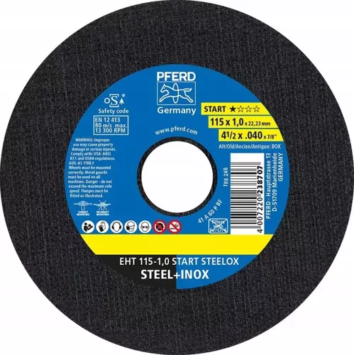 Tarcza do cięcia metalu 115x1x22,23 START STEELOX płaska Pferd 69120943 1