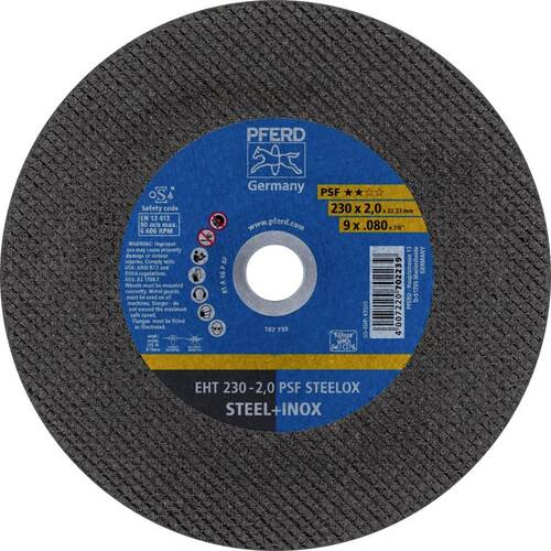 Tarcza do cięcia metalu 230x2x22,23 PSF STEELOX płaska Pferd 69901410 1