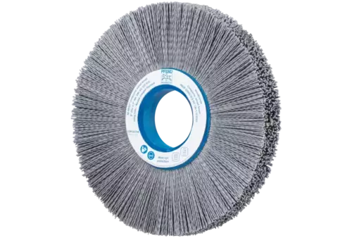 SZCZOTKI KOMPOZYTOWE tarczowe FLEX RBUP Ø 200 x 25 x 50,8 mm włókno SiC do otworu Ø 1,00 mm, ziarno 120, stacjonarne 1
