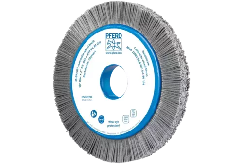 SZCZOTKI KOMPOZYTOWE tarczowe RBUP Ø 250 x 25 x 50,8 mm włókno SiC do otworu Ø 1,14 mm, ziarno 80, stacjonarne 1