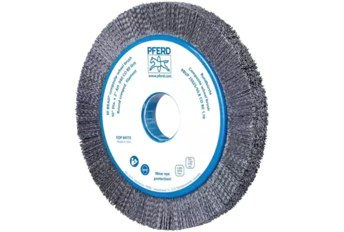 SZCZOTKI KOMPOZYTOWE tarczowe RBUP Ø 250 × 25 × 50,8 mm włókno ceramiczne do otworu Ø 1,10 mm, ziarno 80, stacjonarne 1