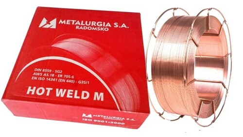 Drut spawalniczy MIG/MAG G3Si1 ø1,2 mm 15 kg - METALURGIA HOT WELD M 1