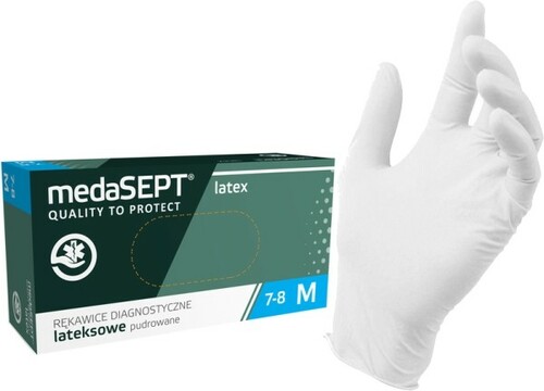 Rękawice pudrowane LATEX-S medaSEPT 1