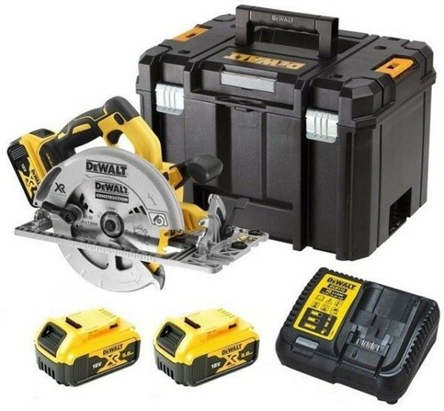 Pilarka tarczowa 184 mm 18V kompatybilna z szynami + walizka + 2x5Ah + ładowarka DeWALT DCS572P2 1