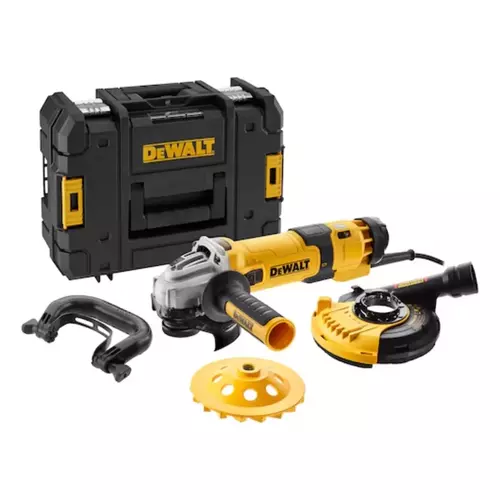 Szlifierka kątowa 125/1500W z regulowaną osłoną tarczy DWE46150 + 125mm tarcza diamentowa DeWalt DWE4257KT 1