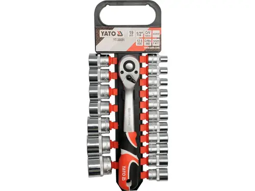 Zestaw nasadek z grzechotką 1/2" 19szt YATO YT-38681 1