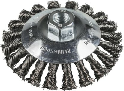 Szczotka stożkowa z gwintem, drut splatany BK 600 Z fi115 stal 1
